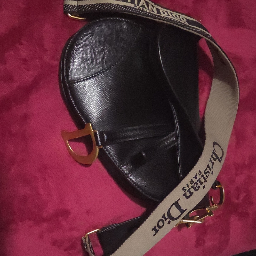 Dior Black Crossbody Bag with Gold Accents